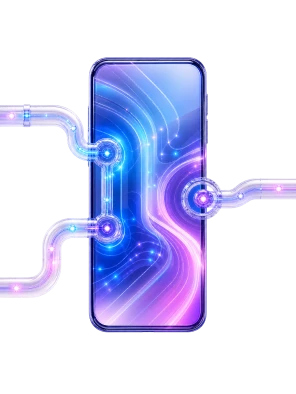 Celular con la capa SAV3 conectada por canales al ecosistema del partner